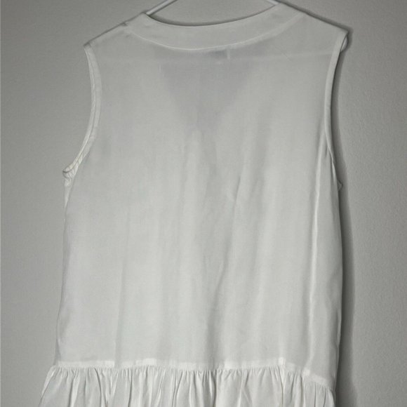 Halsey Collection Dress Womans White Laser Cut Lace No Sleeve V-Neck Buttons - Picture 8 of 12